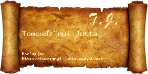 Tomcsányi Jutta névjegykártya